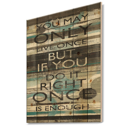 Blue Zephyr Quote I - Cottage Inspirational Print on Natural Pine Wood