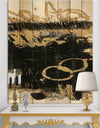 Gold and Black drift III - Modern Glam Print on Natural Pine Wood