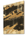 Gold and Black drift IV - Glam Print on Natural Pine Wood