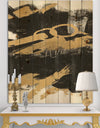 Gold and Black drift IV - Glam Print on Natural Pine Wood