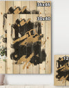 Gold and Black drift I - Modern Glam Print on Natural Pine Wood