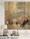 Love in Paris VI - Romantic French Country Print on Natural Pine Wood