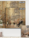 Love in Paris VI - Romantic French Country Print on Natural Pine Wood