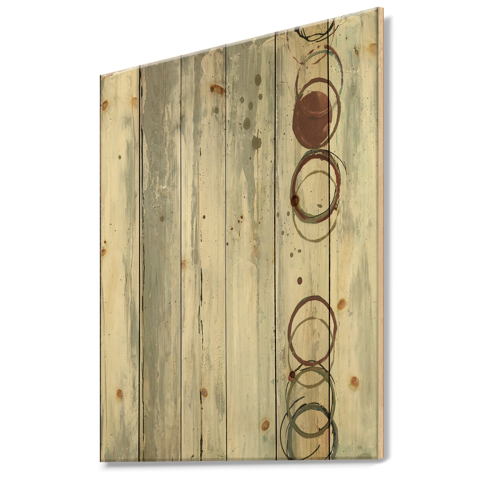 Whitewashed Chinchilla - Modern Geometric Print on Natural Pine Wood