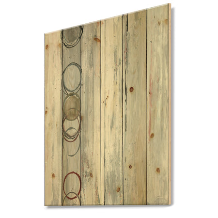 Whitewashed Syrah - Modern Geometric Print on Natural Pine Wood
