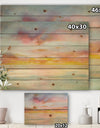 Pastel Pink And Blue Clouds - Traditional Print on Natural Pine Wood