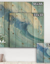Ocean Wave with White Foam - Nautical & Coastal Print on Natural Pine Wood