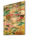Abstract Pastel Flower Painting with Pink and Blue - Cabin & Lodge Print on Natural Pine Wood