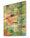 Abstract Flowers in Blue and Pink - Cabin & Lodge Print on Natural Pine Wood