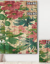 Pink Tropical Flowers - Cabin & Lodge Print on Natural Pine Wood