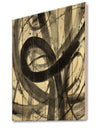 Black and White Minimalistic Painting - Modern & Transitional Print on Natural Pine Wood