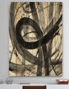 Black and White Minimalistic Painting - Modern & Transitional Print on Natural Pine Wood