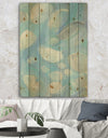 Running Water III - Traditional Print on Natural Pine Wood