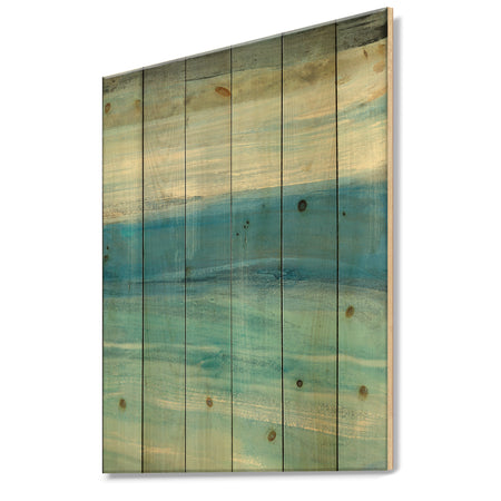 From the Shore IV - Nautical & Beach Print on Natural Pine Wood