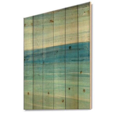 From the Shore III - Nautical & Beach Print on Natural Pine Wood