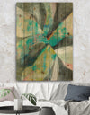 In the Valley Abstract II - Traditional Print on Natural Pine Wood