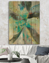 In the Valley Abstract I - Traditional Print on Natural Pine Wood