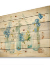 Cottage Florals I - Farmhouse Print on Natural Pine Wood