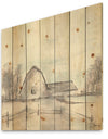 Farmhouse Barn Grey VIII - Modern Farmhouse Print on Natural Pine Wood