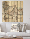 Farmhouse Barn Grey VII - Modern Farmhouse Print on Natural Pine Wood