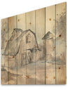 Farmhouse Barn Grey V - Modern Farmhouse Print on Natural Pine Wood