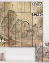 Farmhouse Barn Grey V - Modern Farmhouse Print on Natural Pine Wood