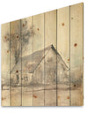 Farmhouse Barn Grey III - Modern Farmhouse Print on Natural Pine Wood