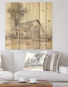 Farmhouse Barn Grey III - Modern Farmhouse Print on Natural Pine Wood