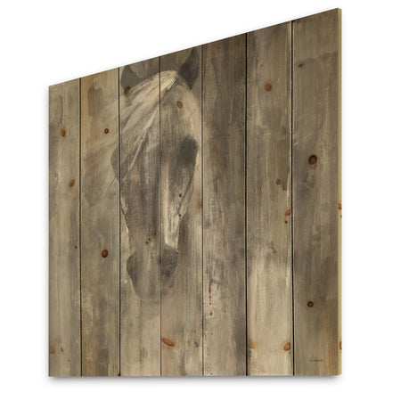 Farmhouse Horse - Modern Farmhouse Print on Natural Pine Wood
