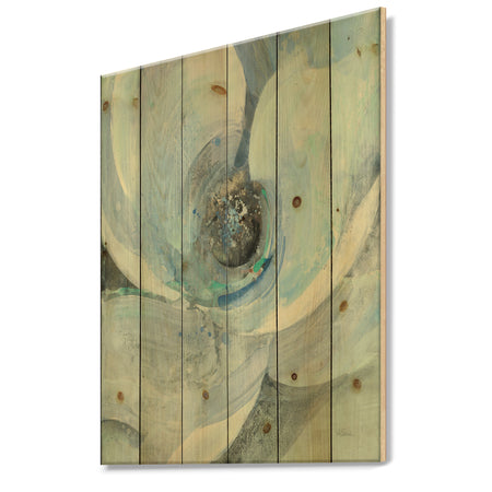 Watercolor Moonlight Magnolia I - Farmhouse Print on Natural Pine Wood