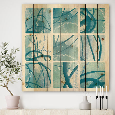 Underwater collage - Modern & Transitional Print on Natural Pine Wood
