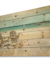 Seaside Morning no Window - Coastal Print on Natural Pine Wood