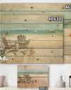 Seaside Morning no Window - Coastal Print on Natural Pine Wood