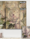 Twilight Peony - Shabby Chic Print on Natural Pine Wood
