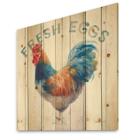 Wood Farm Roaster II - Farmhouse Print on Natural Pine Wood