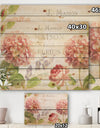 Maison Des Fleurs II - Farmhouse Print on Natural Pine Wood