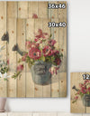 Maison Des Fleurs I - Cabin & Lodge Print on Natural Pine Wood