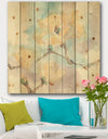 Magnolias in White I - Cabin & Lodge Print on Natural Pine Wood