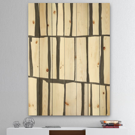minimalist black and white I - Transitional Print on Natural Pine Wood