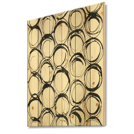 minimalist black and white II - Transitional Print on Natural Pine Wood
