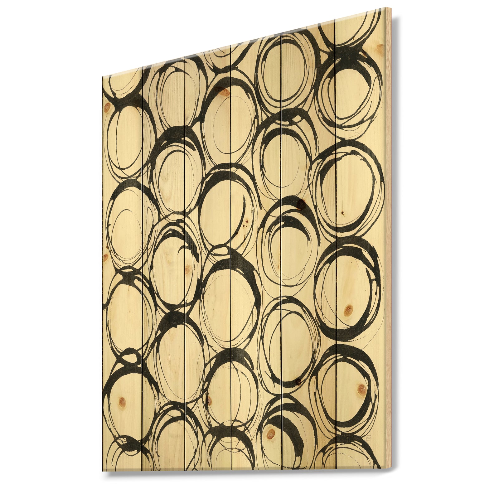 minimalist black and white II - Transitional Print on Natural Pine Wood