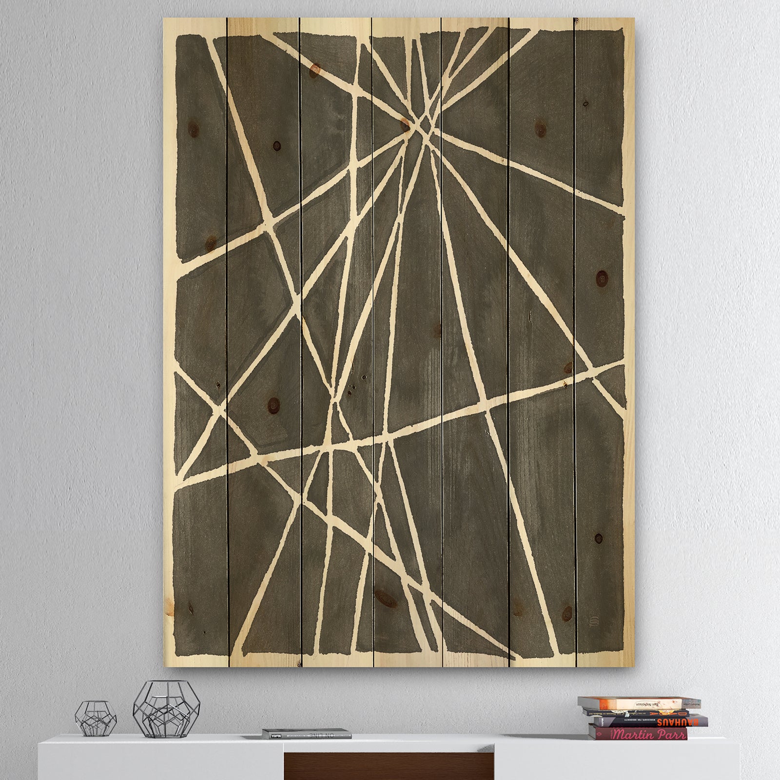 Minimalist Graphics II - Transitional Print on Natural Pine Wood