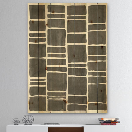 Minimalist Graphics IV - Transitional Print on Natural Pine Wood