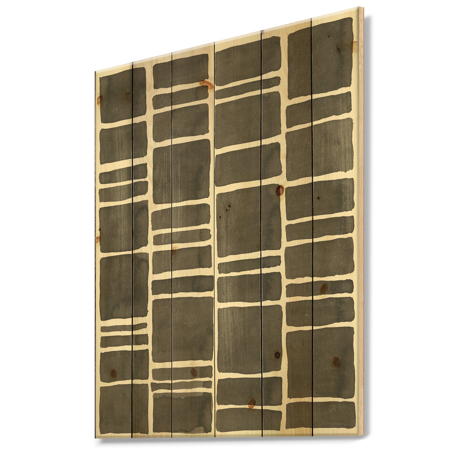 Minimalist Graphics IV - Transitional Print on Natural Pine Wood
