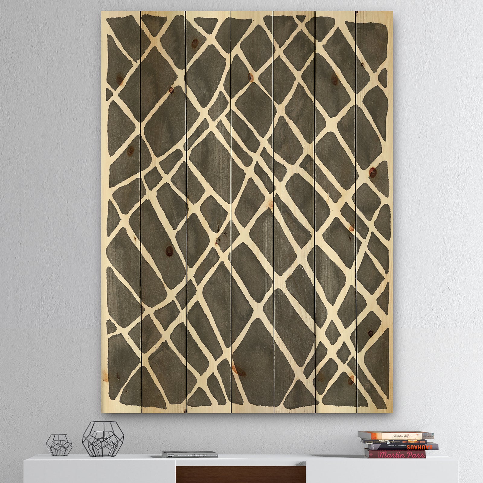Minimalist Graphics V - Transitional Print on Natural Pine Wood