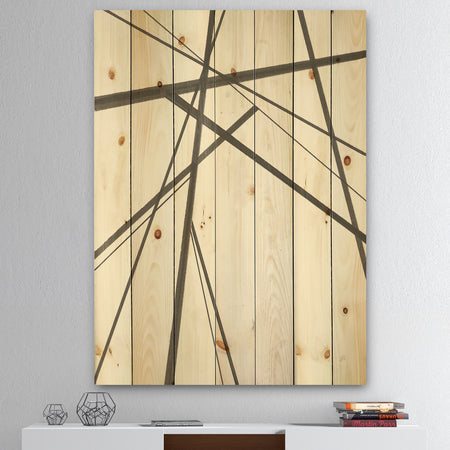 minimalist black and white III - Transitional Print on Natural Pine Wood