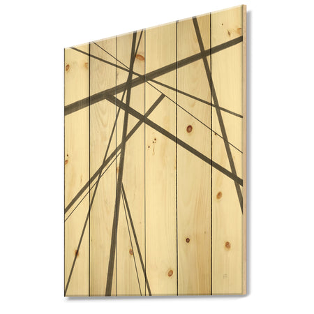 minimalist black and white III - Transitional Print on Natural Pine Wood