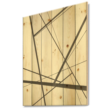 minimalist black and white IV - Transitional Print on Natural Pine Wood
