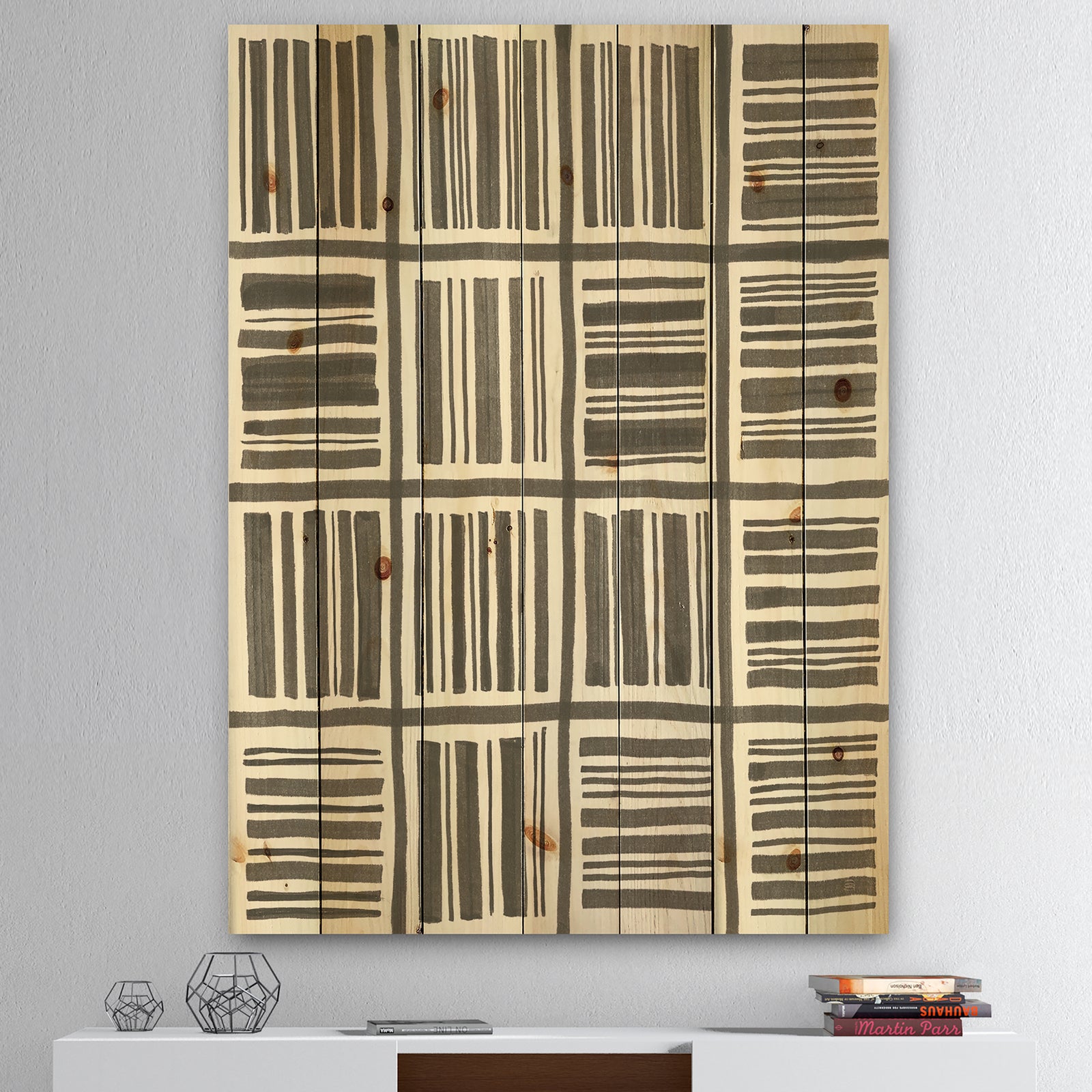 Minimalist Graphics I - Transitional Print on Natural Pine Wood