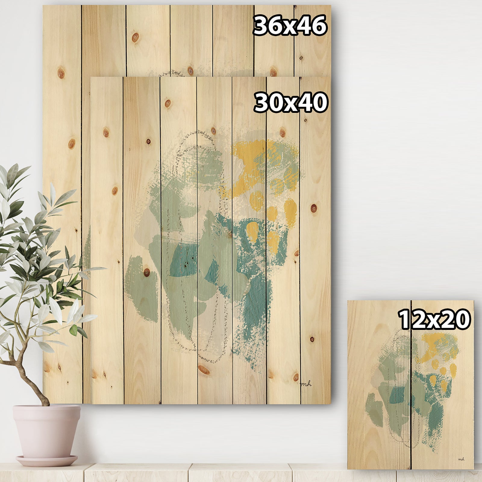 Hopeful II - Modern Farmhouse Print on Natural Pine Wood